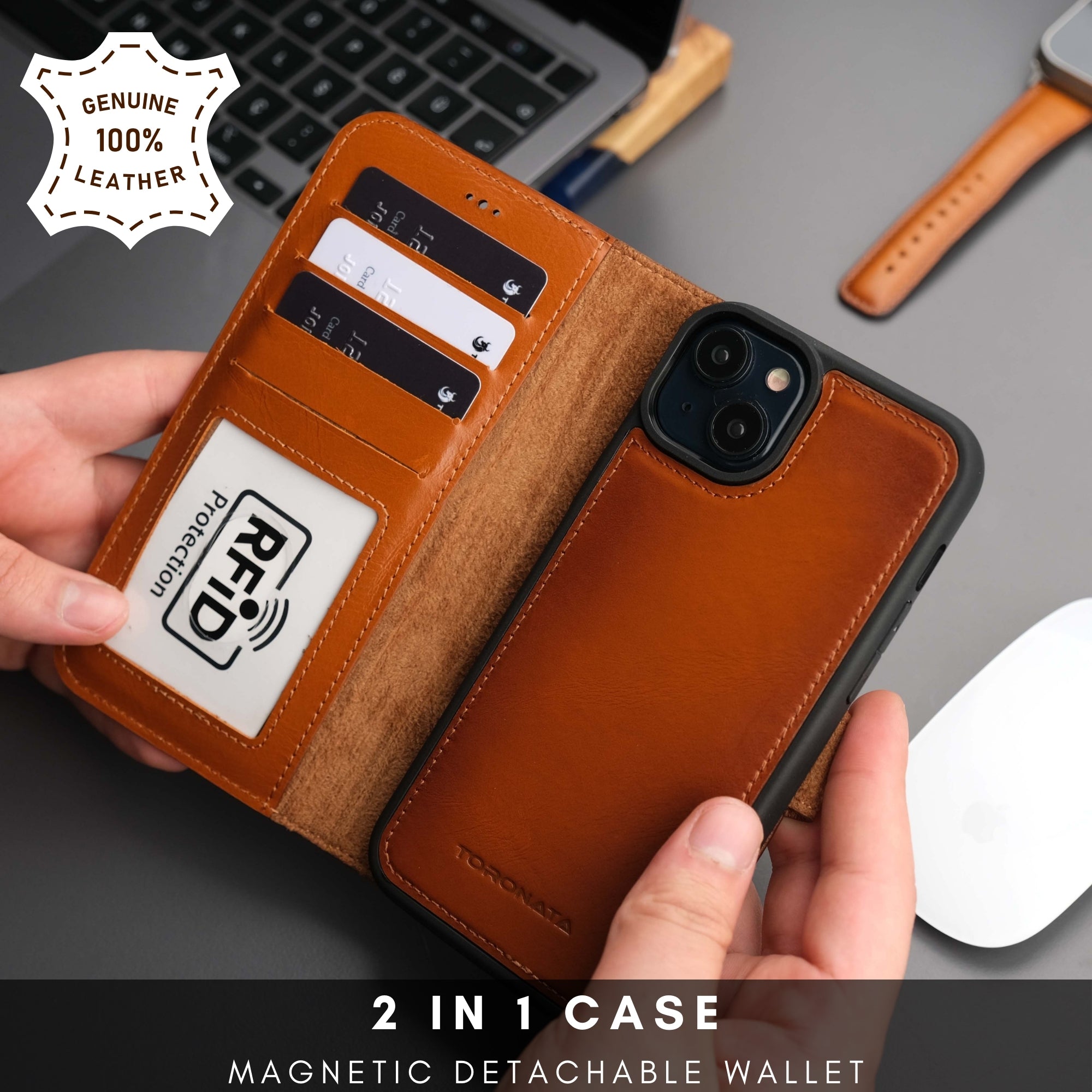 Casper Leather iPhone 14 Plus Wallet Case | MagSafe - TORONATA - 