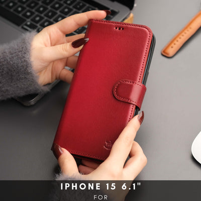 Casper Leather iPhone 15 Plus Wallet Case | MagSafe - TORONATA - 