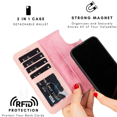 casper iphone 14 series detachable leather wallet case - toronata - 