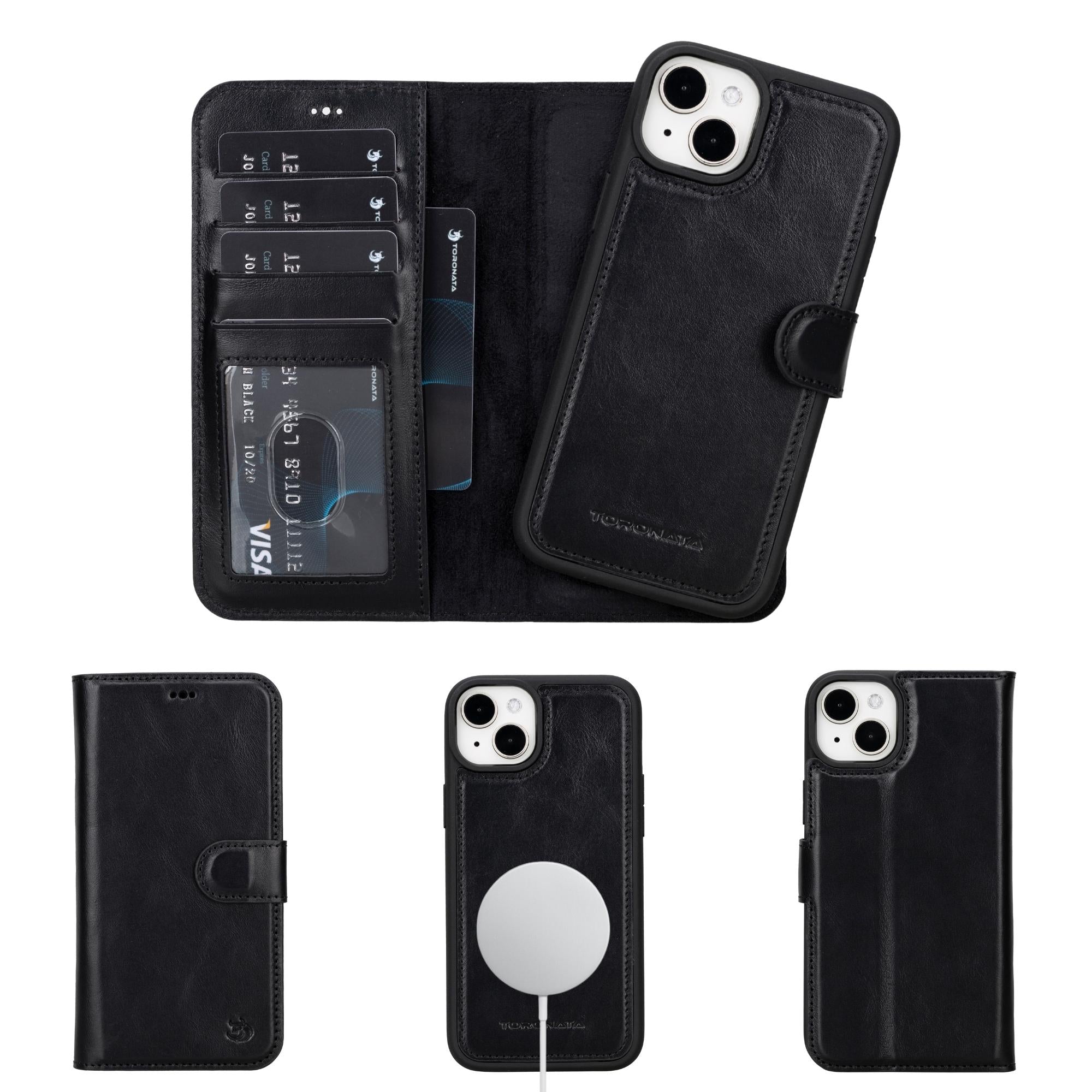 casper iphone 14 series detachable leather wallet case - toronata - 