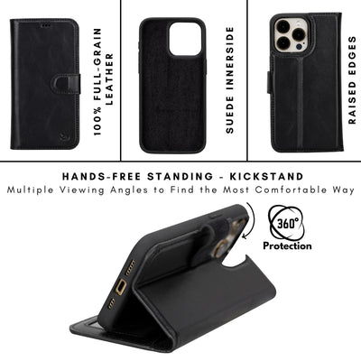 casper iphone 14 series detachable leather wallet case - toronata - 