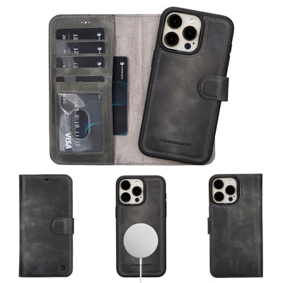 casper iphone 14 series detachable leather wallet case - toronata - 