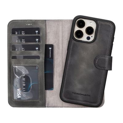 casper iphone 14 series detachable leather wallet case - toronata - 