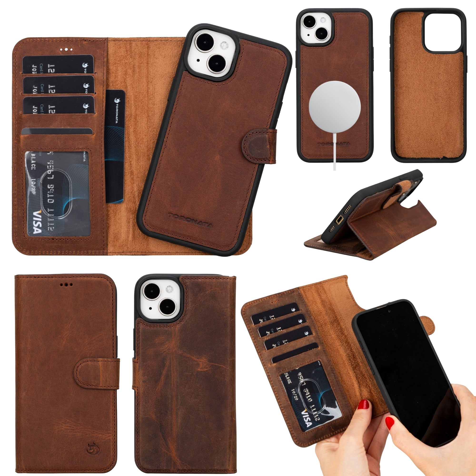 Casper Leather iPhone 15 Plus Wallet Case | MagSafe