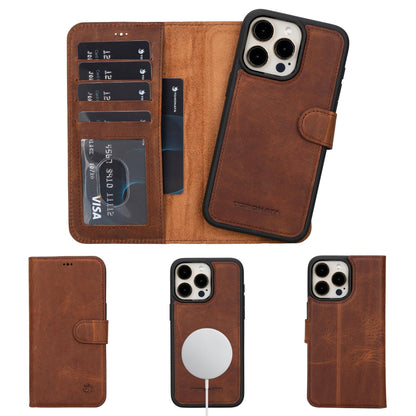 casper iphone 14 series detachable leather wallet case - toronata - 