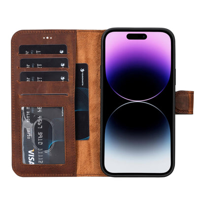 casper iphone 14 series detachable leather wallet case - toronata - 