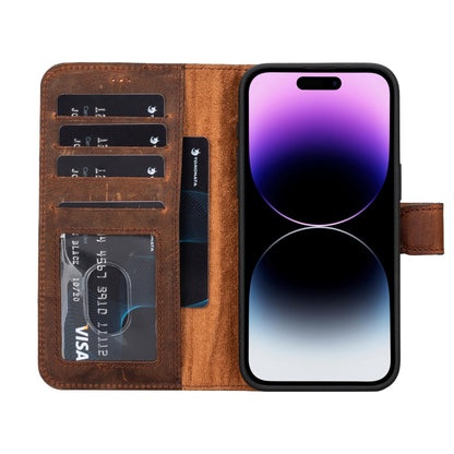 casper iphone 14 series detachable leather wallet case - toronata - 