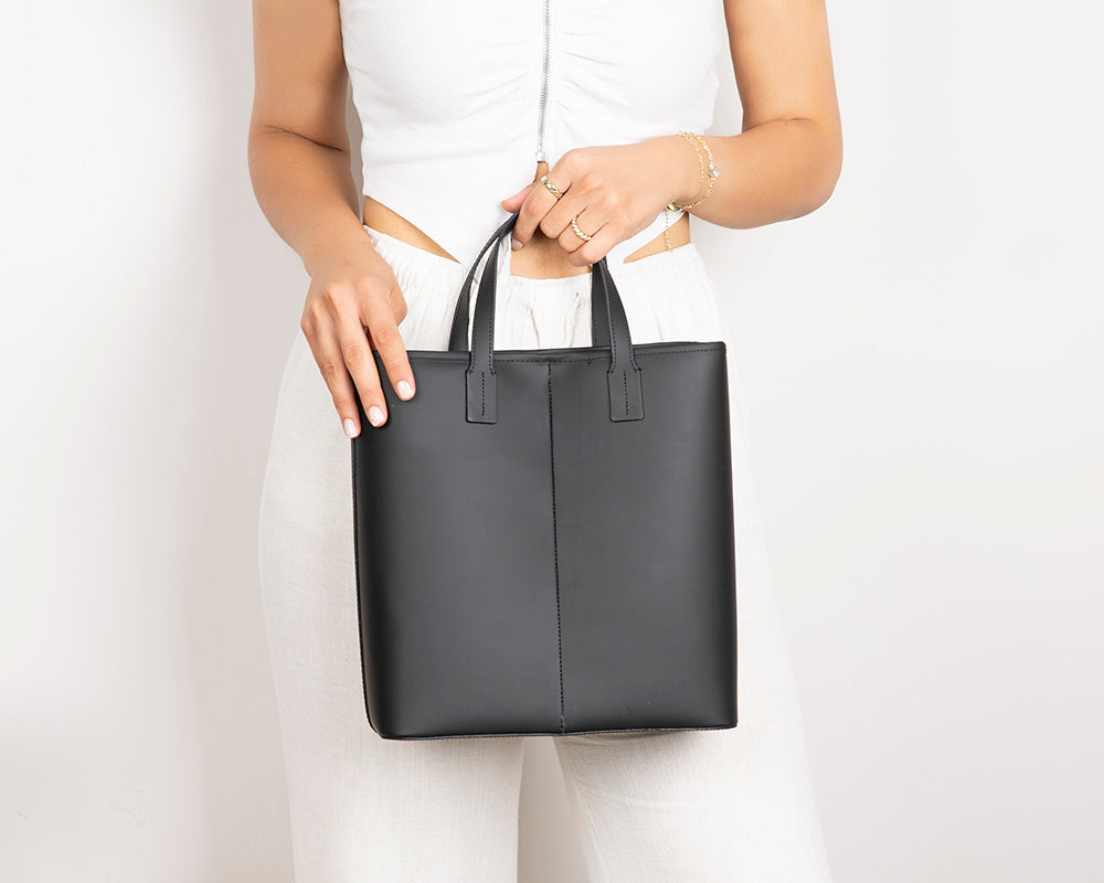 Mesa Leather Tote Bag for Women – Genuine Leather | TORONATA #color_black