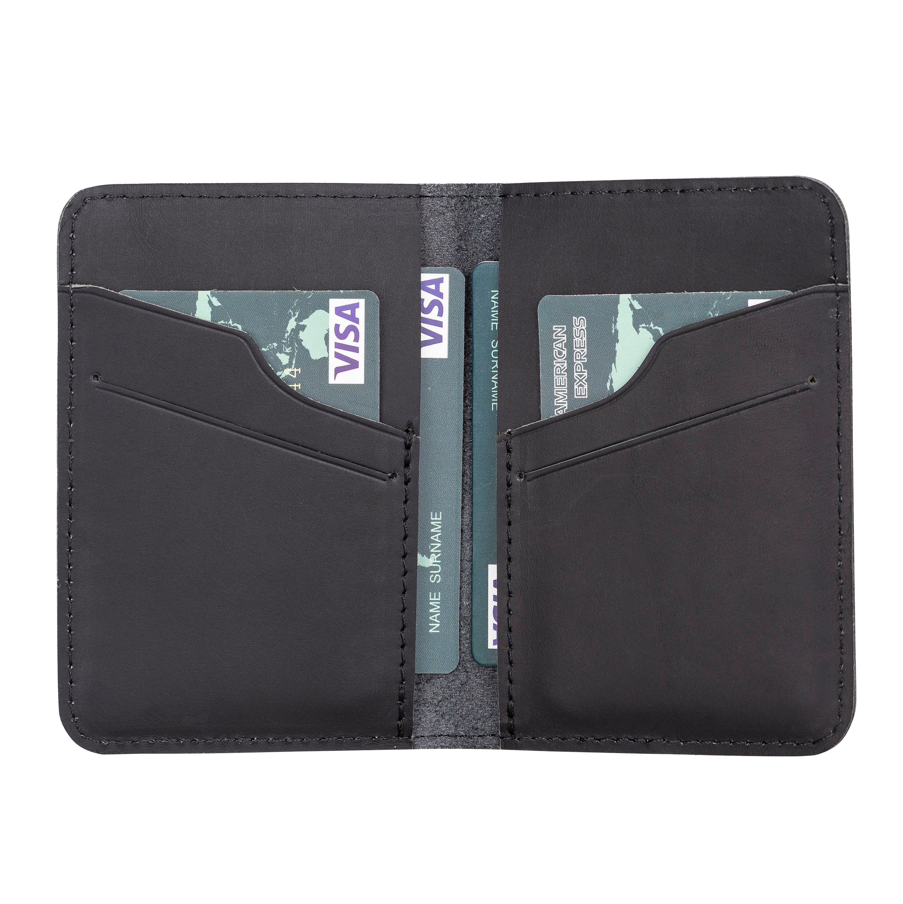 Enrico Leather Card Holder - TORONATA - color_ Dark Coal