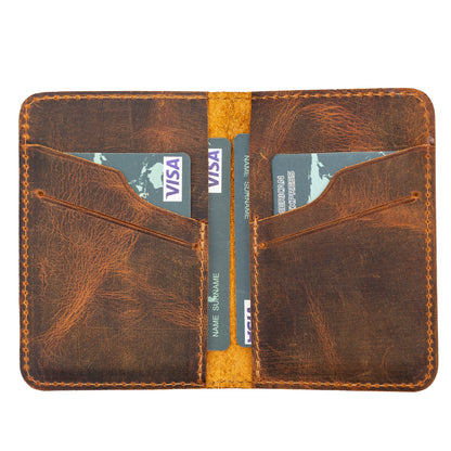 Enrico Leather Card Holder - TORONATA - color_ Saddle Brown