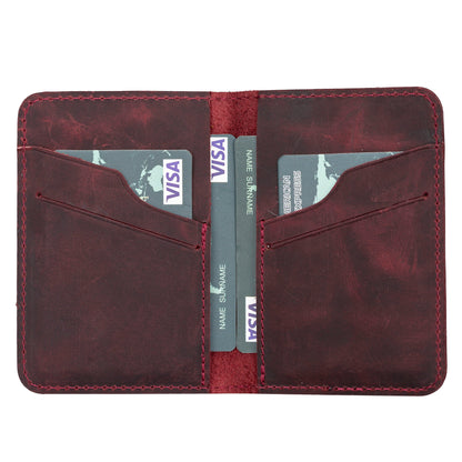 Enrico Leather Card Holder - TORONATA - color_ Dark Red