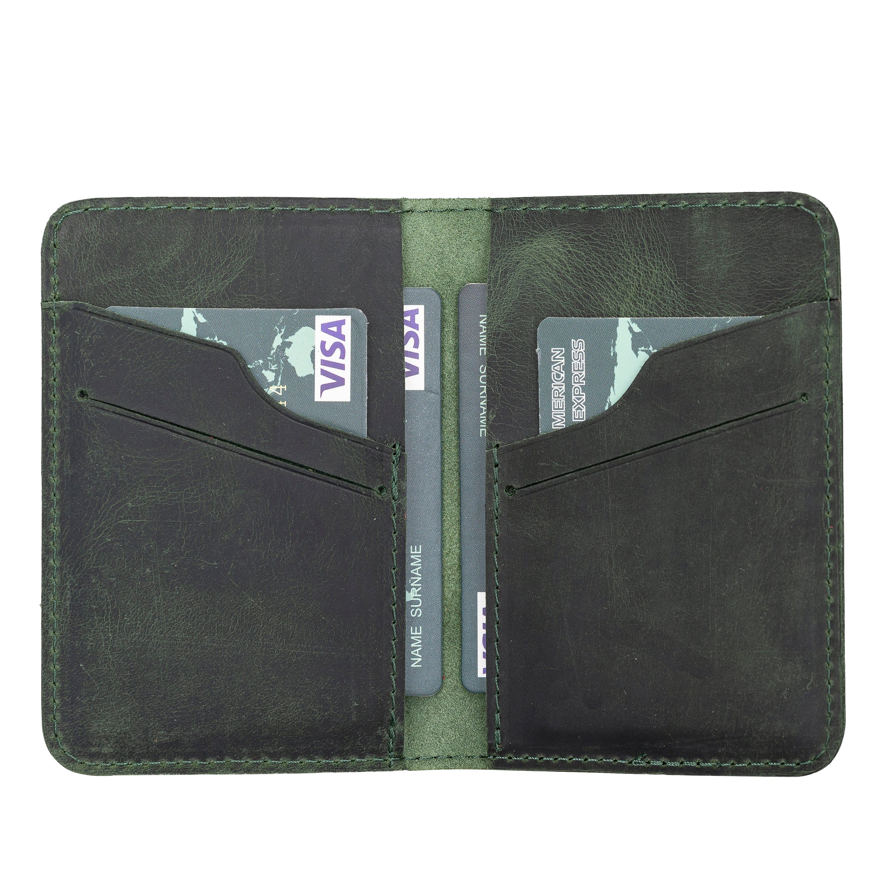 Enrico Leather Card Holder - TORONATA - color_ Forest Green