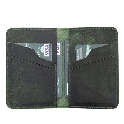 Enrico Leather Card Holder - TORONATA - color_ Forest Green