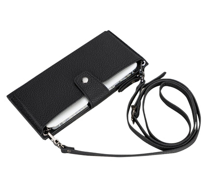 Lozan Strap Leather Crossbody Wallet - TORONATA - color_ Midnight
