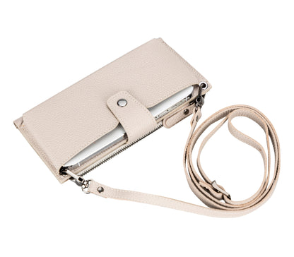 Lozan Strap Leather Crossbody Wallet - TORONATA - color_ Sandy Brown