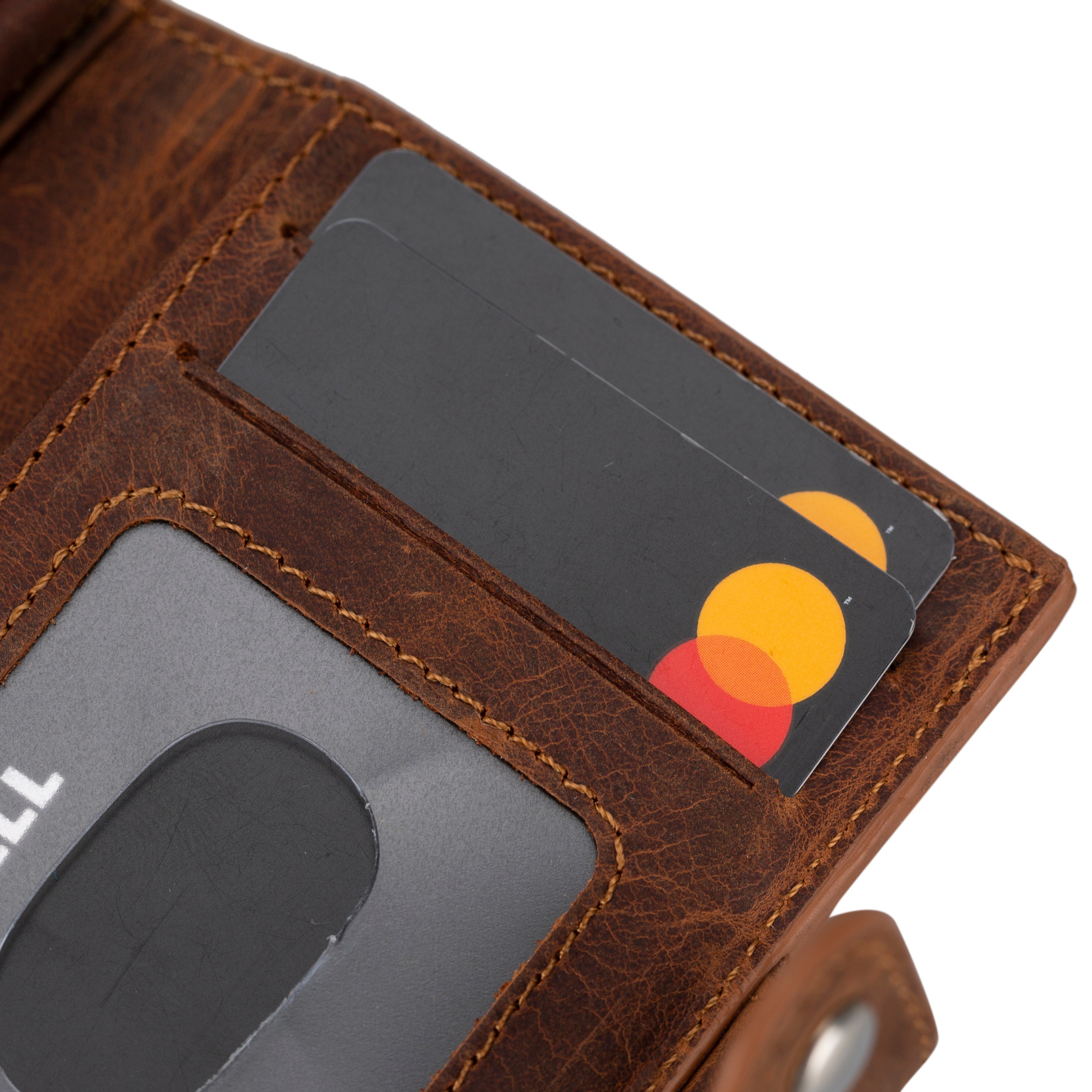 Palertag Zip Mechanical Leather Card Holder with AirTag Slot - TORONATA - color_