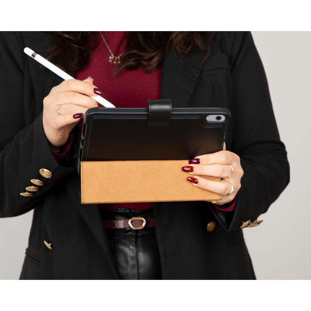 Trigon Leather iPad Mini (2024) Case - TORONATA - color_ Black