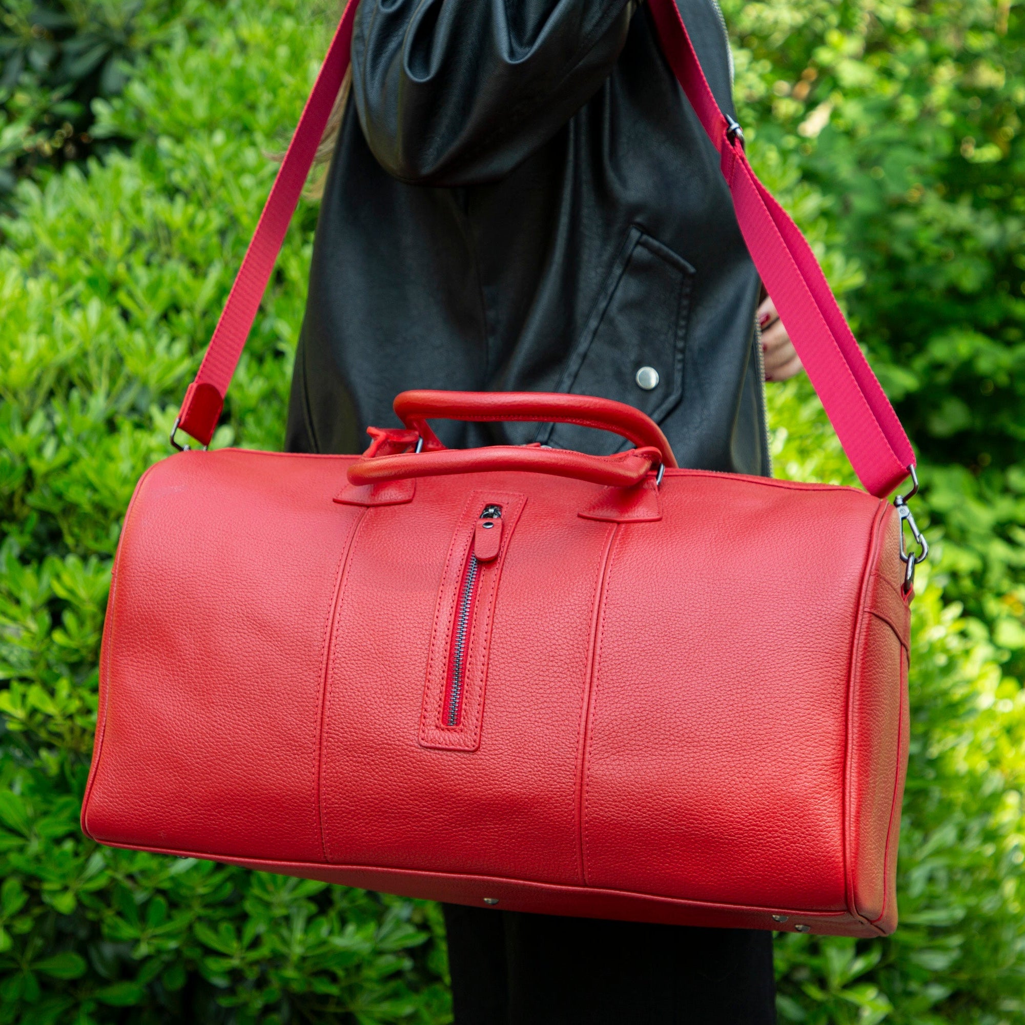 Atmore Leather Duffle Bag - TORONATA - color_red