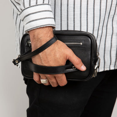 Fresno Leather Clutch – Secure Travel Wallet with Lock 