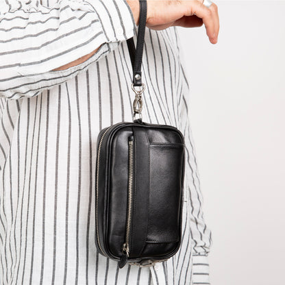 Fresno Leather Clutch – Secure Travel Wallet with Lock 
