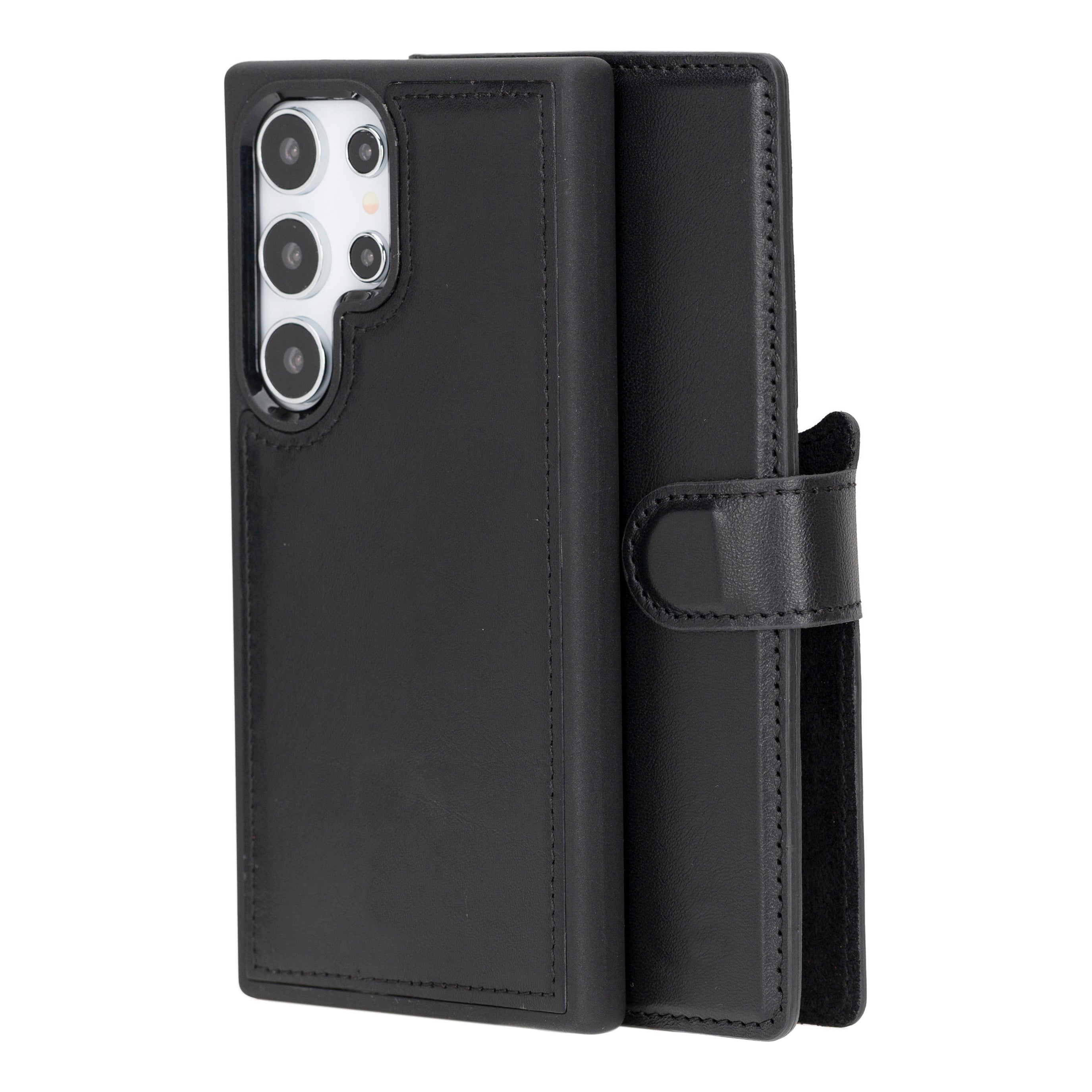 Magic Samsung Galaxy S24 Ultra Leather Detachable Wallet Case - TORONATA - color_ Black