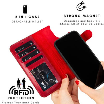 casper iphone 14 series detachable leather wallet case - toronata - 