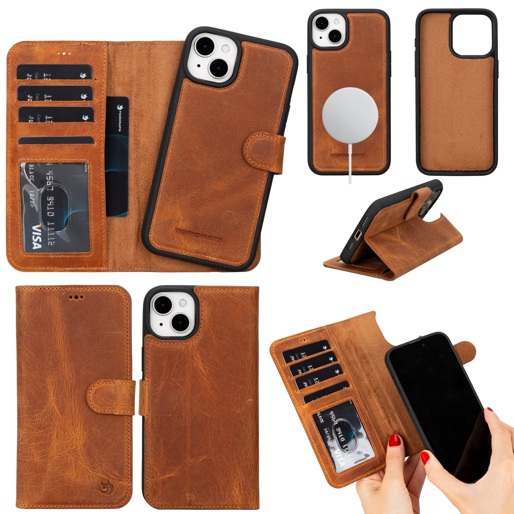 Casper Leather iPhone 15 Plus Wallet Case | MagSafe