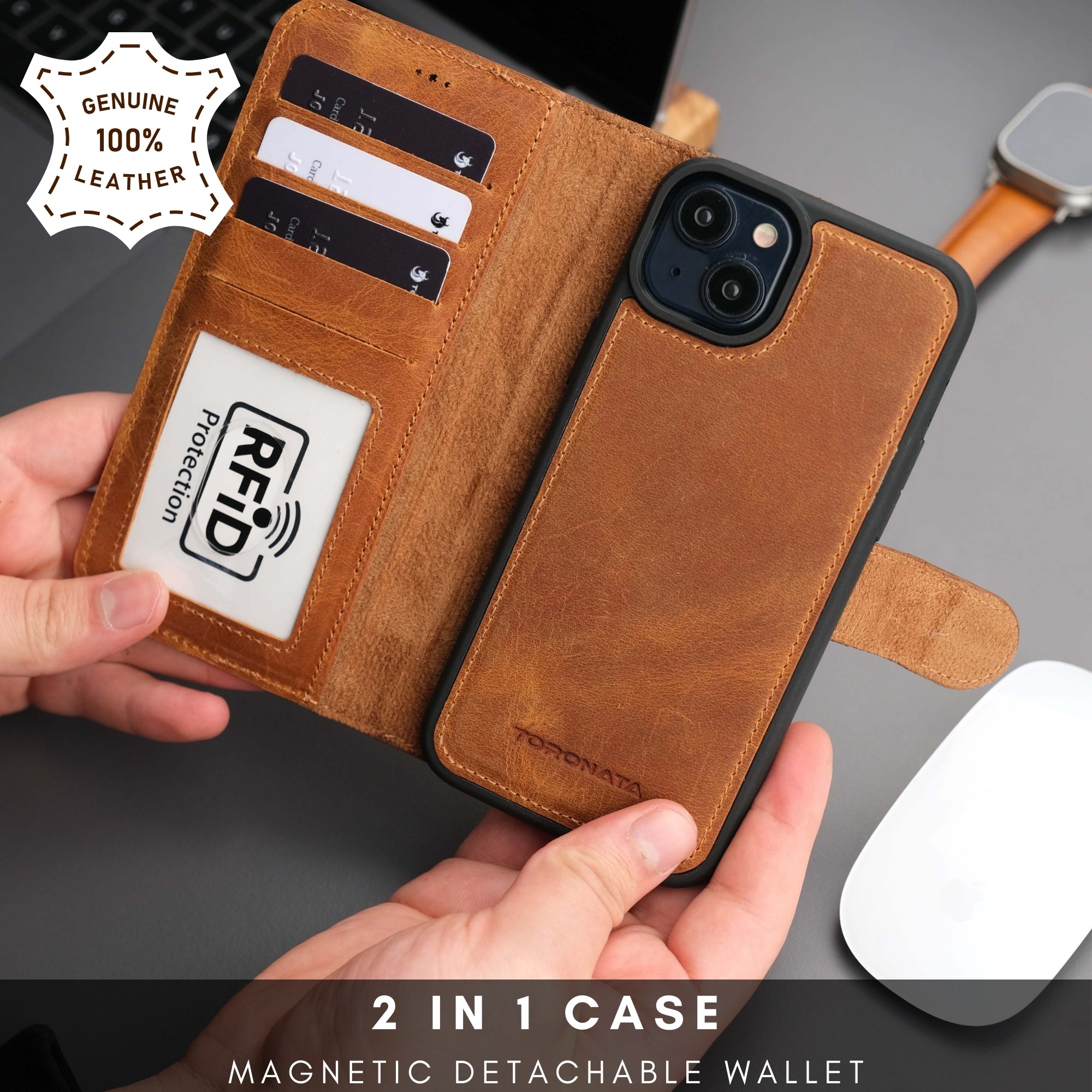 Casper Leather iPhone 14 Plus Wallet Case | MagSafe - TORONATA - 