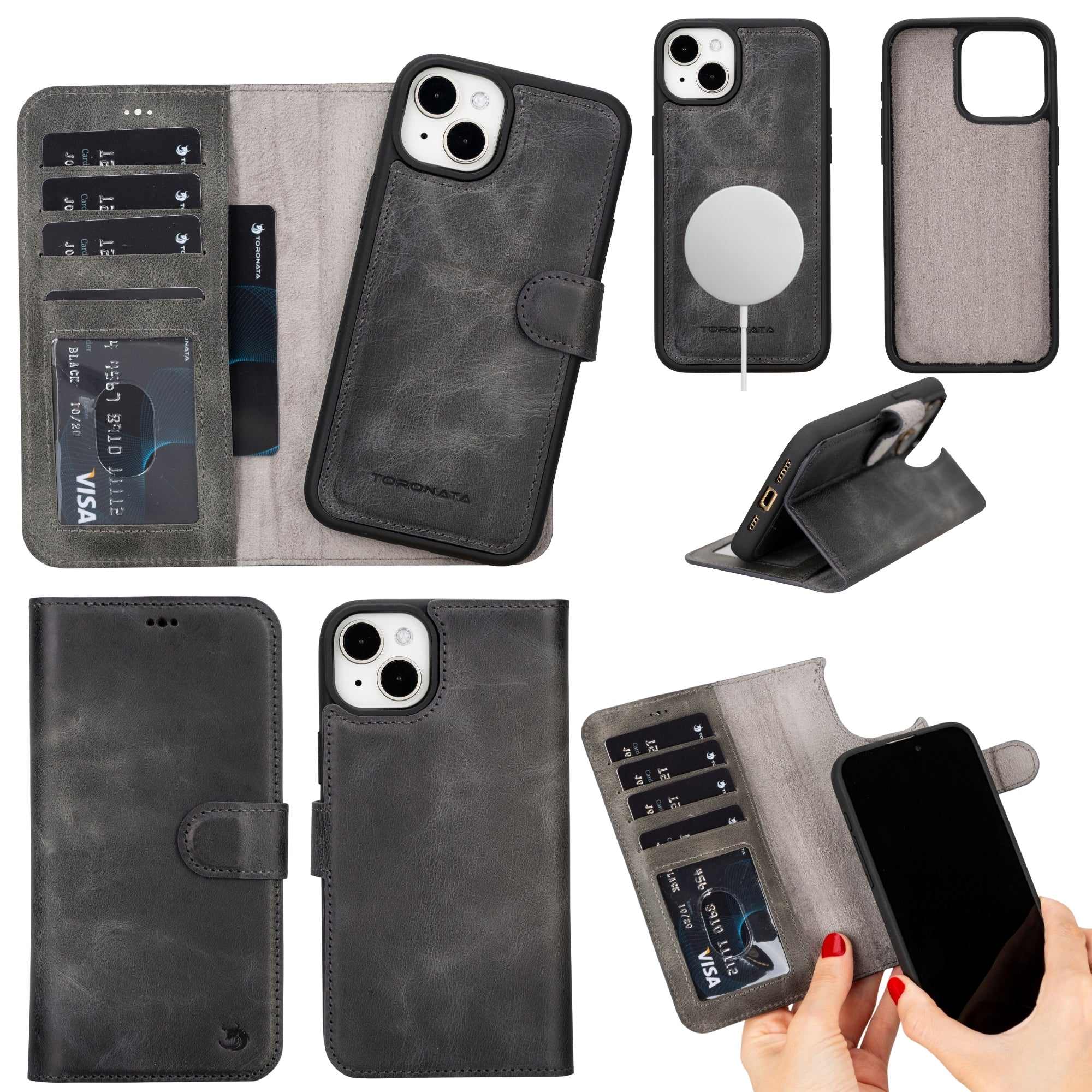 Casper Leather iPhone 14 Plus Wallet Case | MagSafe - TORONATA - 