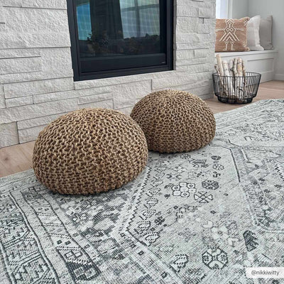 Barny Sage Flat Pile Washable Rug