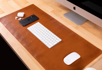 Natural Leather Desk Mat - TORONATA - color_ Tan