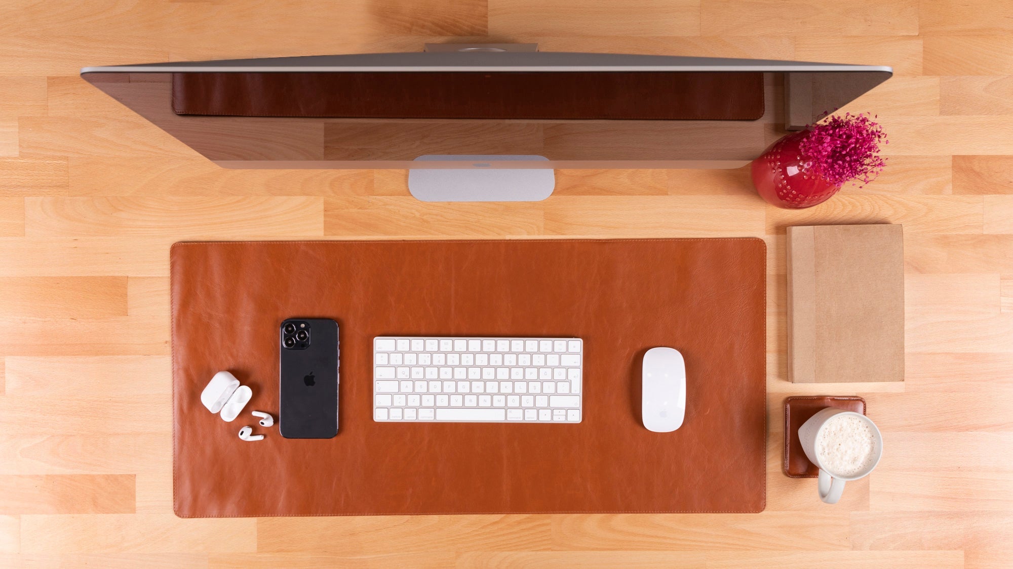Natural Leather Desk Mat - TORONATA - color_