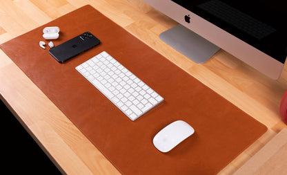 Natural Leather Desk Mat - TORONATA - color_ Sandy Tan