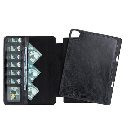 Eto iPad Pro 11" Leather Wallet Case - TORONATA - color_ I Pad Pro 11" 2020 2nd Gen Black