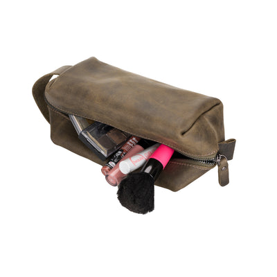 Eve Leather Dopp Kit, Medium - TORONATA - color_ Dark Goldenrod