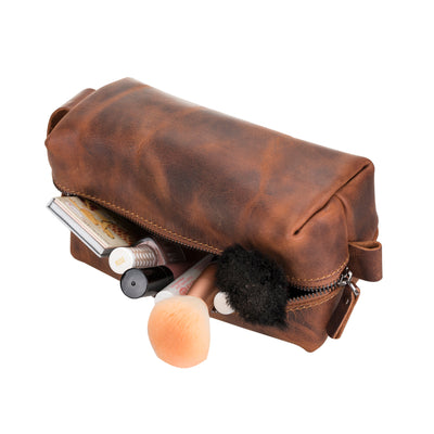Eve Leather Dopp Kit, Medium - TORONATA - color_ Peru