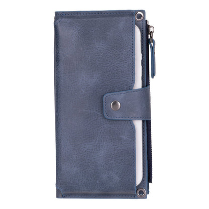 Kaycee Leather Women's Cell Phone Wallet with Strap navy-