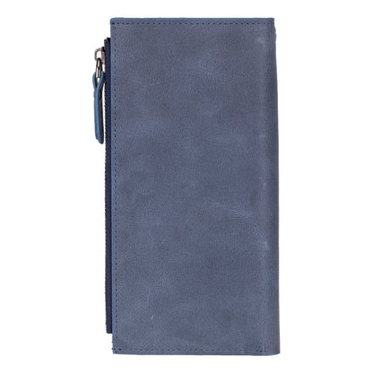 Kaycee Leather Women's Cell Phone Wallet with Strap navy-