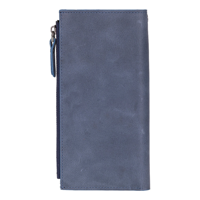 Kaycee Leather Women's Cell Phone Wallet with Strap navy-
