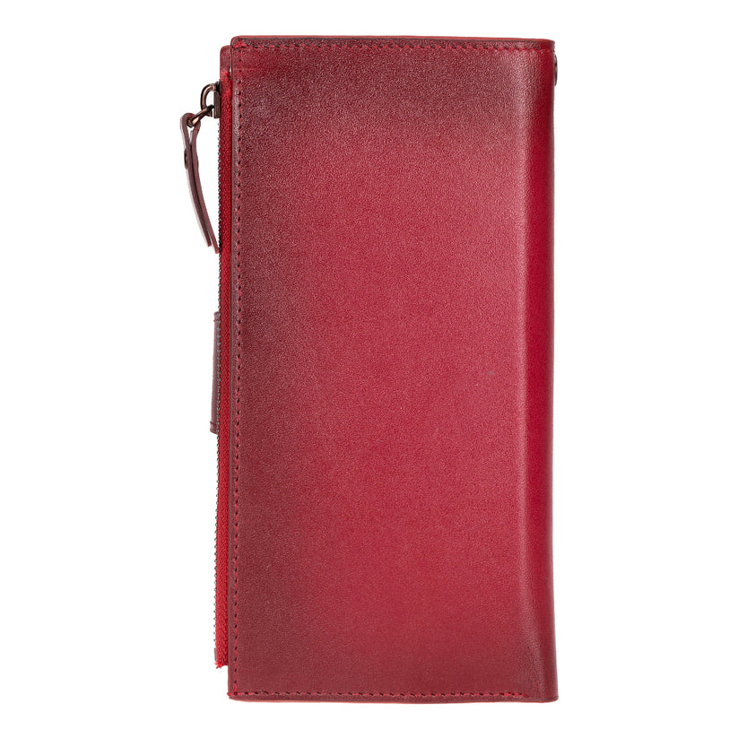 Kaycee Leather Women's Cell Phone Wallet with Strap red-