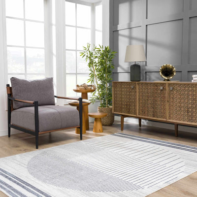 Thad Medium Gray Washable Area Rug