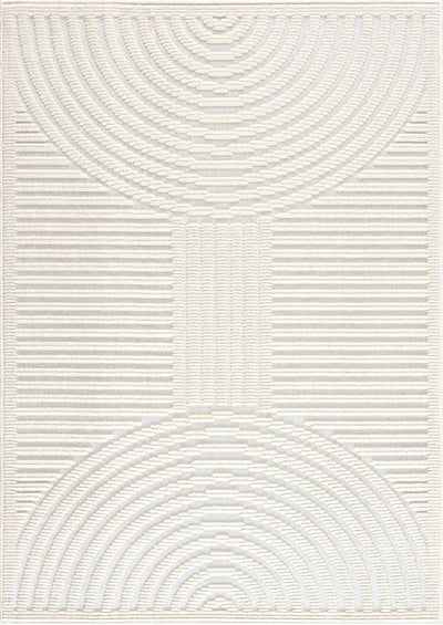 Deron White Washable 3D Rug