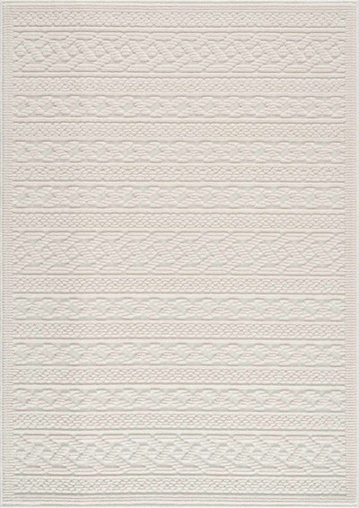 Fadey White 3D Washable Rug