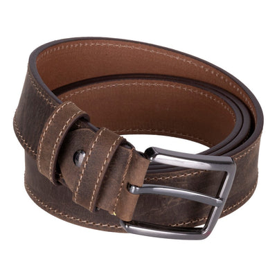 Globe Genuine Leather Belt – Handmade Premium Men’s Belt with Heavy-Duty Metal Buckle