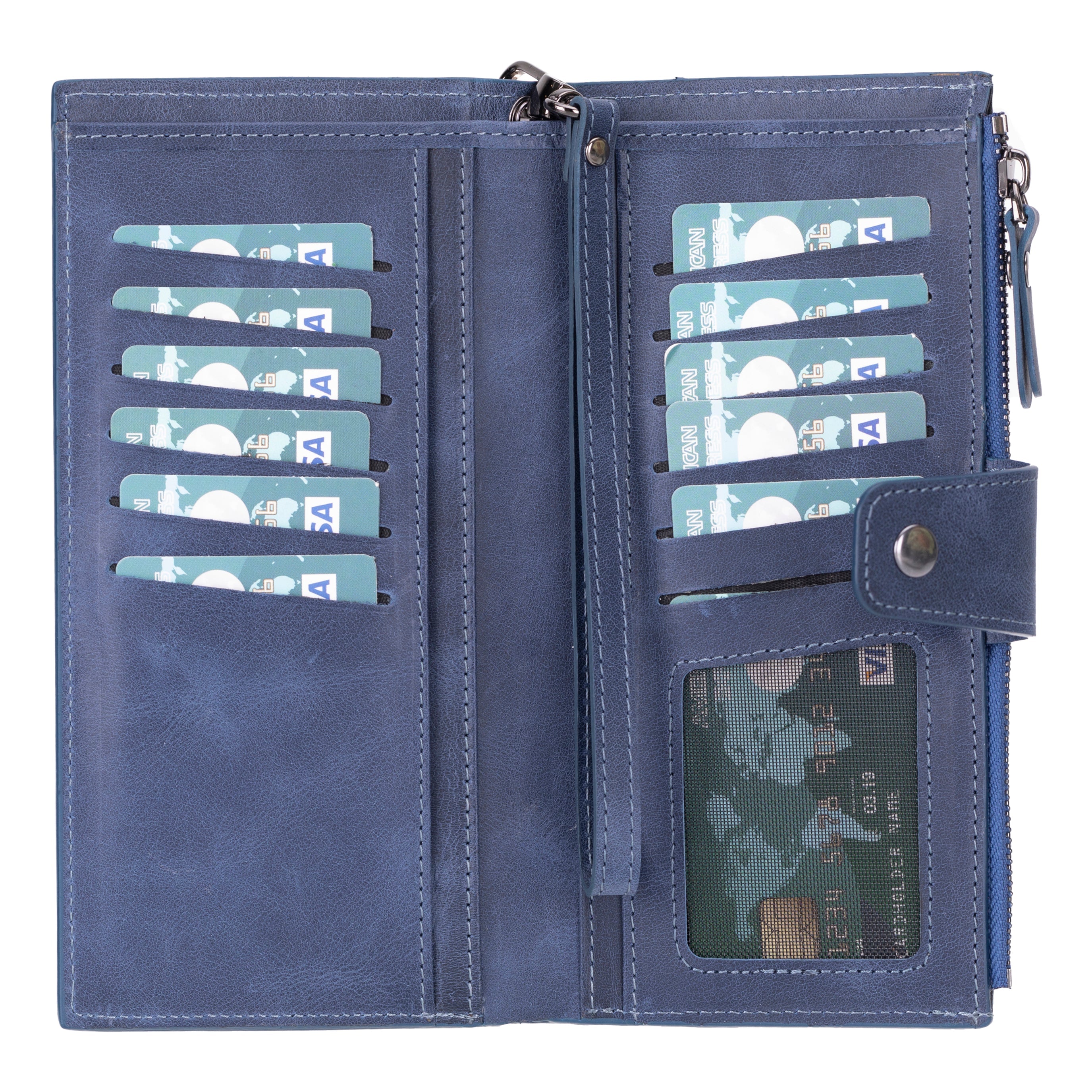 Lozan Hanger Leather Wallet - TORONATA - color_ Dark Blue