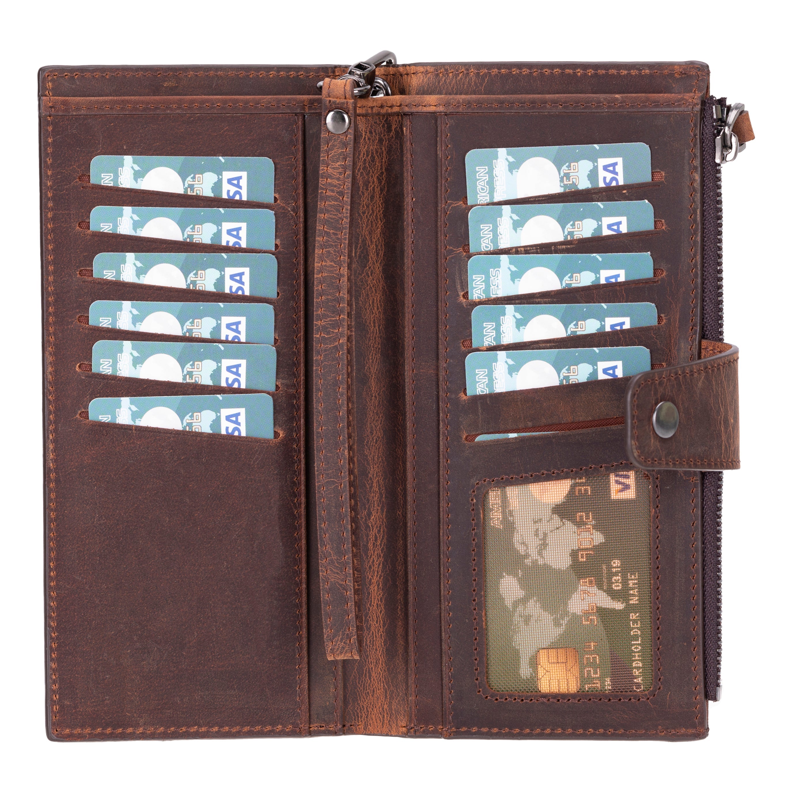 Lozan Hanger Leather Wallet - TORONATA - color_ Saddle Brown
