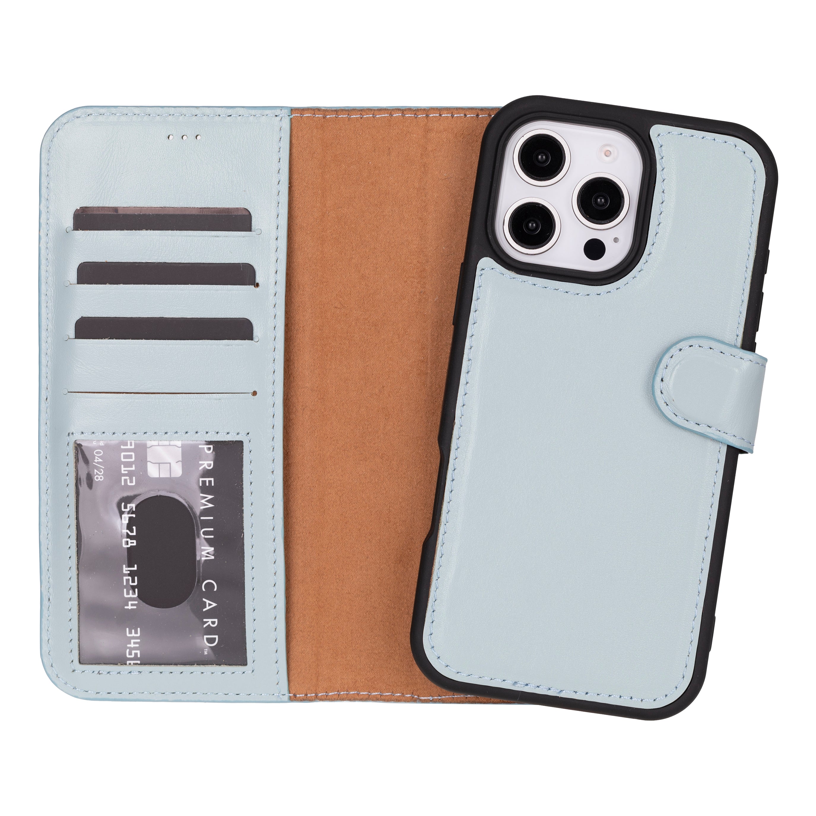 Magic iPhone 16 Pro Detachable Leather Wallet Case - TORONATA - color_ White