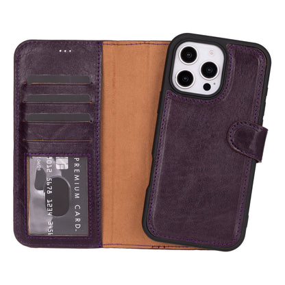 Magic iPhone 16 Pro Detachable Leather Wallet Case - TORONATA - color_ Coal