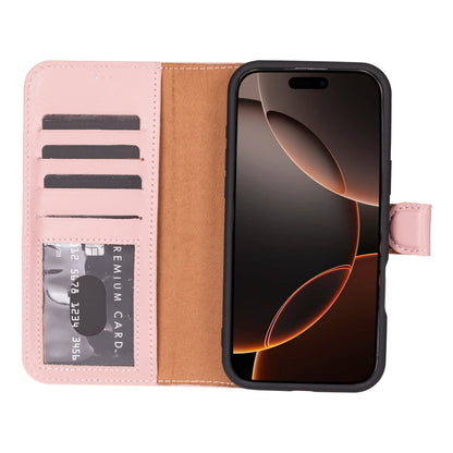 Magic iPhone 16 Pro Max Leather Detachable Wallet Case - TORONATA - color_ Bisque