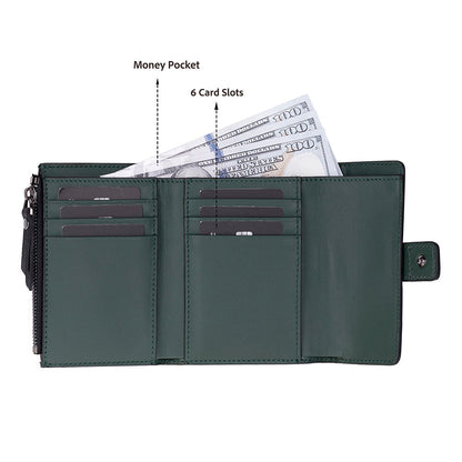 Camden Women’s Leather Wallet | Compact Genuine Leather 